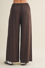 Espresso Drawstring Wide Leg Pants