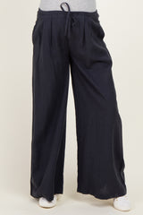 Midnight Drawstring Wide Leg Maternity Pants