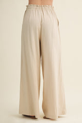 Natural Linen Wide Leg Pants
