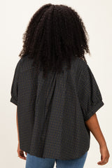 Midnight Oversized Check Plaid Button Down Shirt