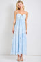 Light Blue Mixed Lace Sleeveless Midi Dress