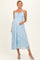 Light Blue Mixed Lace Sleeveless Maternity Midi Dress
