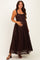 Brown Sleeveless Lace Maternity Maxi Dress
