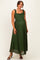 Olive Sleeveless Lace Maternity Maxi Dress