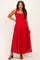 Red Sleeveless Lace Maternity Maxi Dress