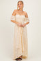 Ivory Lace Off Shoulder Maxi Dress