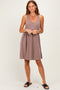 Mocha Ribbed Sleeveless Open Back Midi Dress