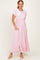 Pink Ruffle Trim Maxi Dress