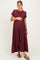 Plum Ruffle Trim Maternity Maxi Dress