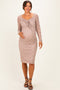 Mocha Lace Long Sleeve Maternity Midi Dress