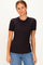 Black Brushed Ribbed Knit Crewneck Tee