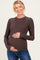 Brown Brushed Rib Knit Maternity Long Sleeve Top