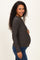 Charcoal Smoke Brushed Rib Knit Maternity Long Sleeve Top