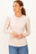 Natural Smoke Brushed Rib Knit Long Sleeve Top