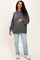 Charcoal Oversized High Neck Maternity Sweatshirt