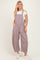 Brown Pinstriped Barrel-Leg Overalls