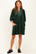 Forest Green Coduroy Contrast Stitched Dress