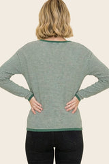 Forest Striped Waffle Knit Sweater