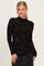 Black Velvet Floral Mock Neck Top