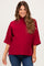Red Mock Neck Dolman Short Sleeve Maternity Top