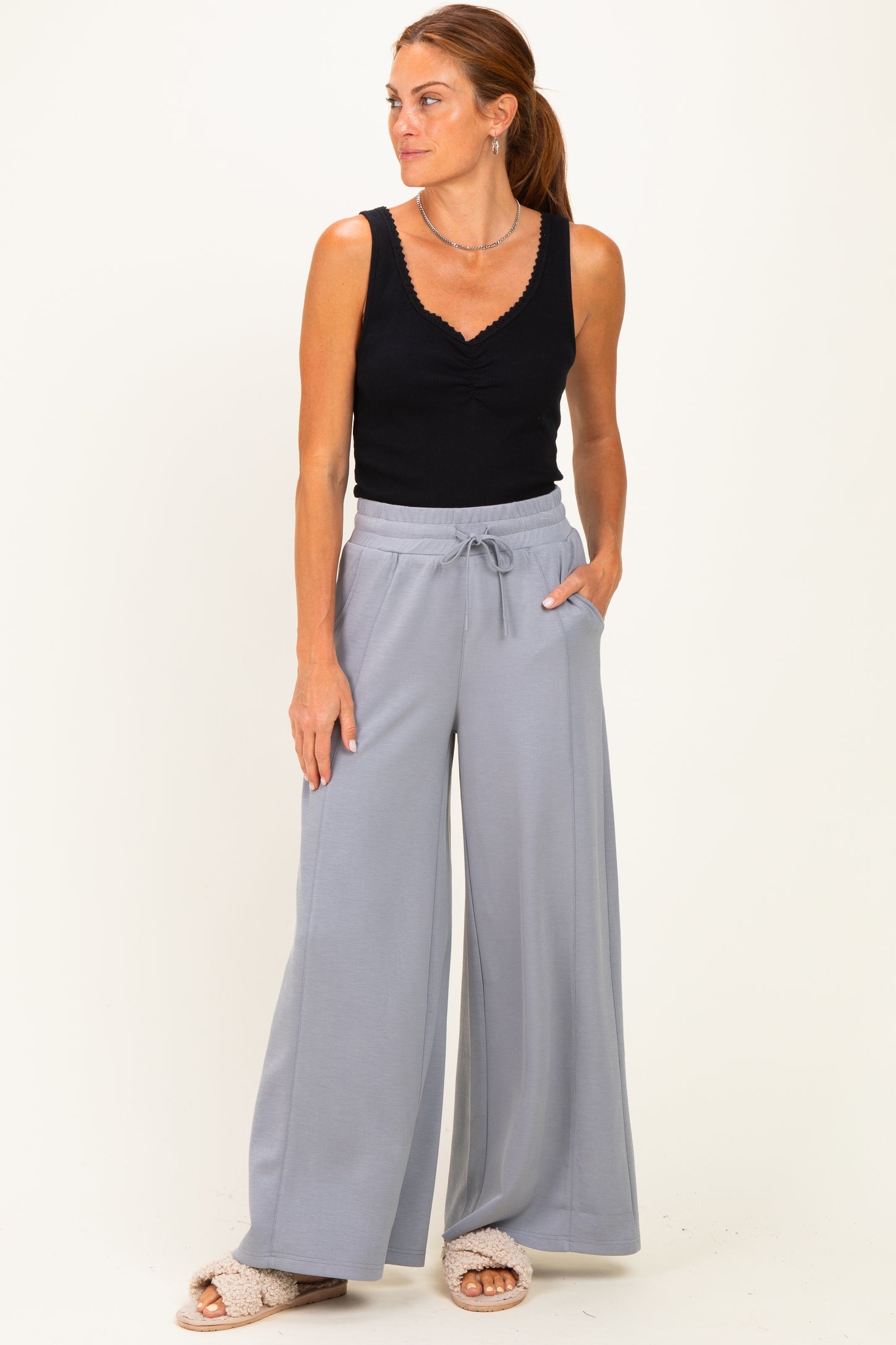 Grey Drawstring Lounge Pants