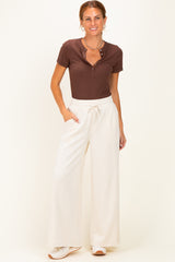 Cream Drawstring Lounge Pants