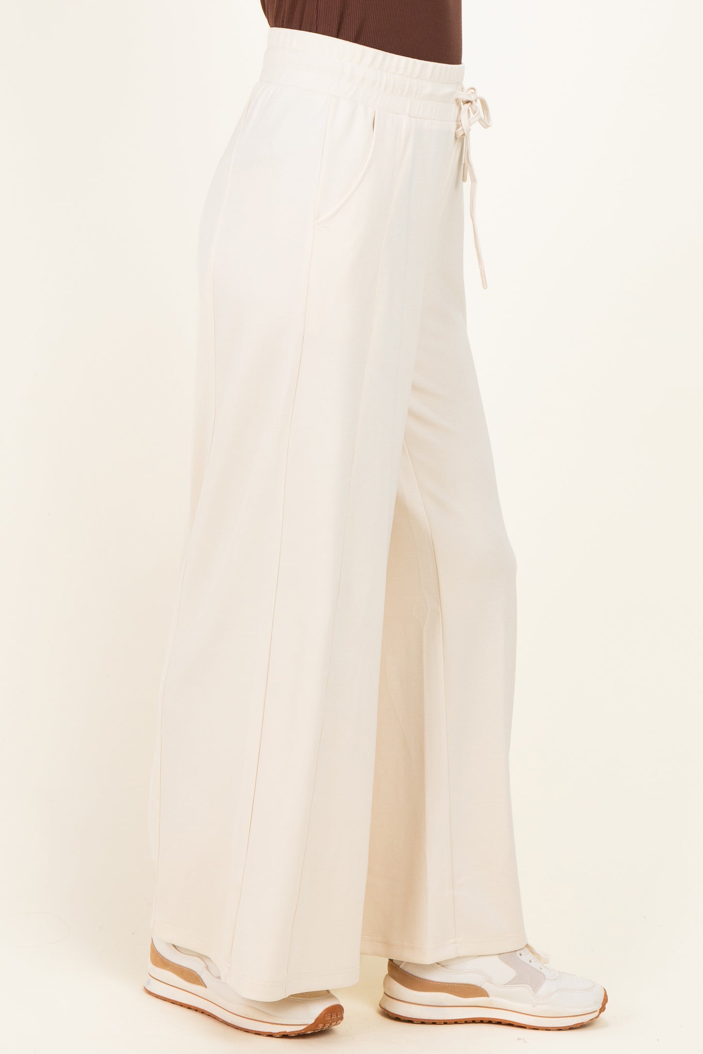 Cream Drawstring Lounge Pants