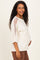 Cream Mesh Shoulder Short Sleeve Maternity Top