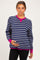 Navy Striped Contrast Trim Maternity Sweater