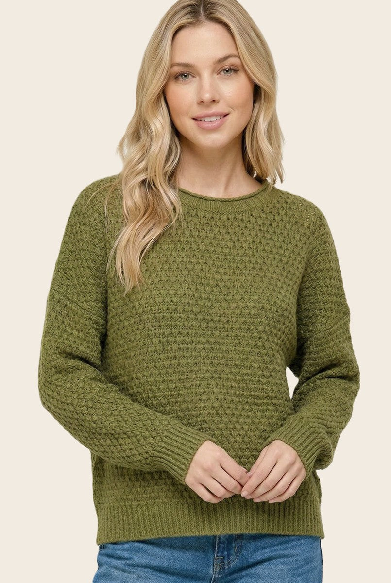 Matcha Honeycomb Knit Sweater