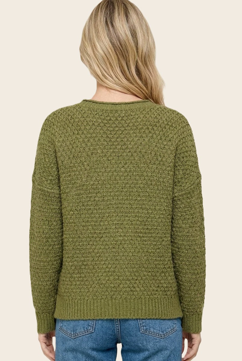 Matcha Honeycomb Knit Sweater