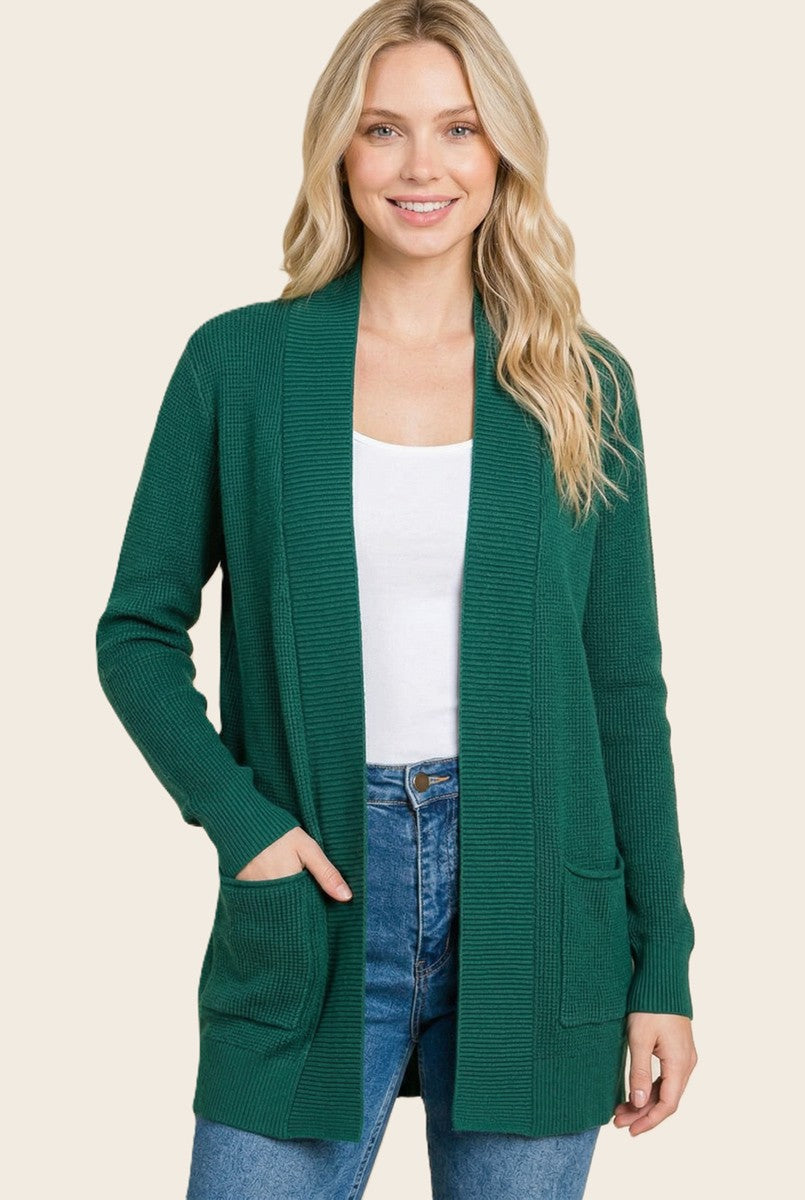 Forest Mini Waffle Knit Sweater Cardigan