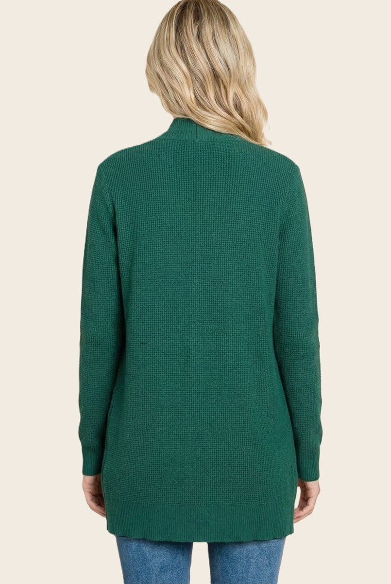 Forest Mini Waffle Knit Sweater Cardigan
