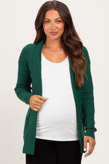 Forest Mini Waffle Knit Maternity Sweater Cardigan