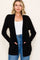 Black Mini Waffle Knit Sweater Cardigan