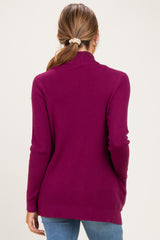 Plum Mini Waffle Knit Maternity Sweater Cardigan