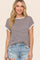 Navy Striped Short Sleeve Sweater Top