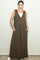 Dark Olive Deep V Sleeveless Wide Leg Jumpsuit