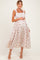 Rose Floral Sleeveless Square Neck Maternity Midi Dress