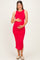 Red Ruched Maternity Midi Tank Dress