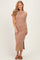 Warm Taupe Ruched Midi Tank Dress