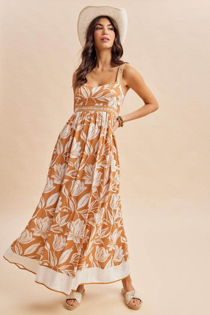 Amber Mixed Floral Sleeveless Maternity Maxi Dress