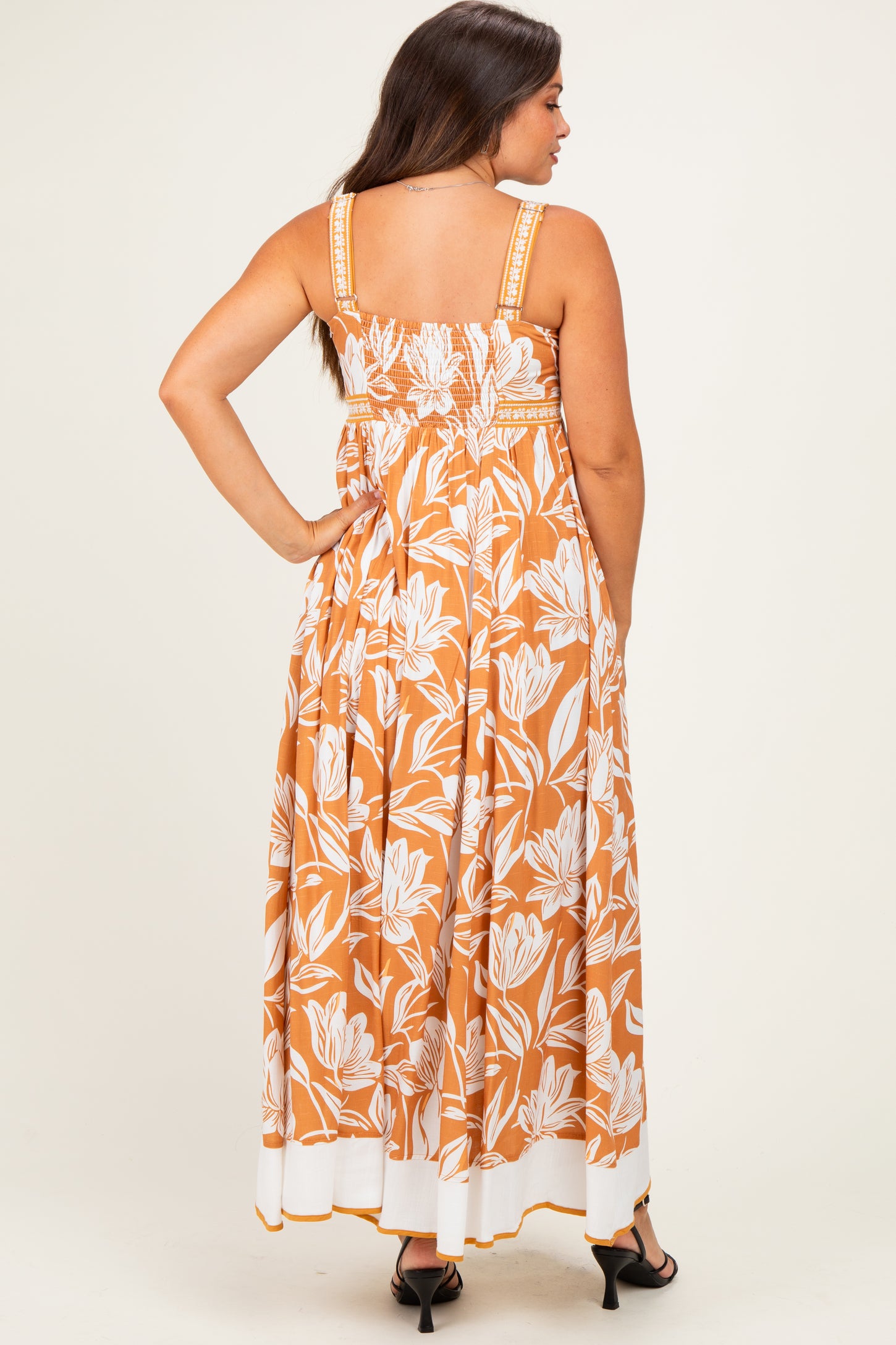 Amber Mixed Floral Sleeveless Maternity Maxi Dress