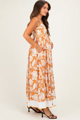 Amber Mixed Floral Sleeveless Maternity Maxi Dress