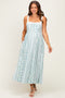 French Blue Column Floral Print Maternity Maxi Dress