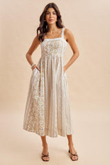 Coral Rose Column Floral Print Maternity Maxi Dress