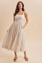 Coral Rose Column Floral Print Maxi Dress