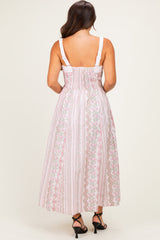 Pink Peony Column Floral Print Maternity Maxi Dress
