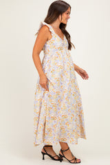 Wildflower Floral Ruffle Strap Maternity Maxi Dress