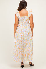 Wildflower Floral Ruffle Strap Maternity Maxi Dress